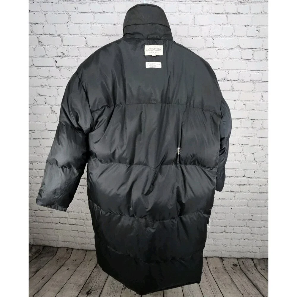 VTG J.J. Cochran Black Duck Down Feather Pocket Long Coat Parka Large 42-44